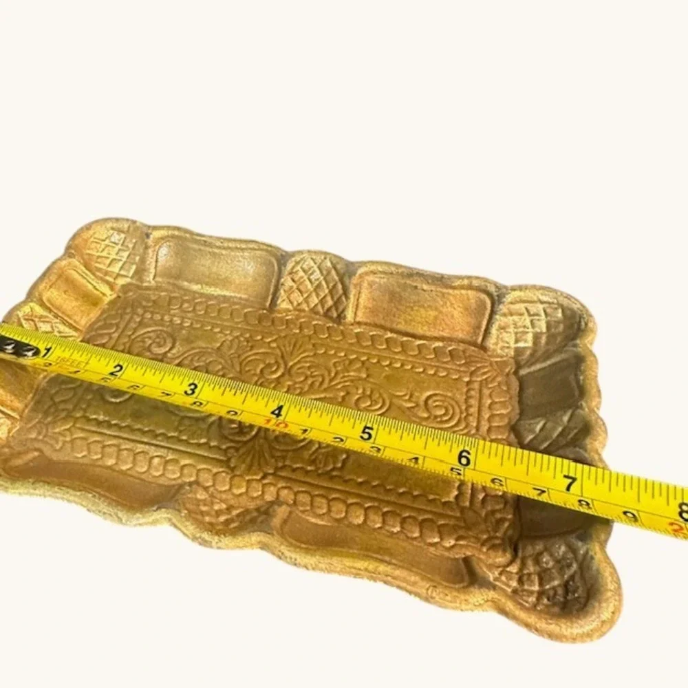 Creative Co Op Ornate‎ Gold Tone Decorative Tray Catchall Vanity Trinket Dish